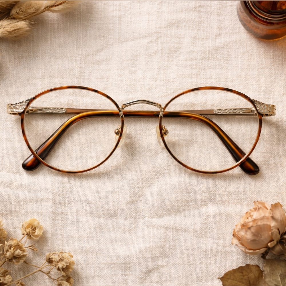 Tura Vintage Round Frames MOD 247 Gold Tortoise